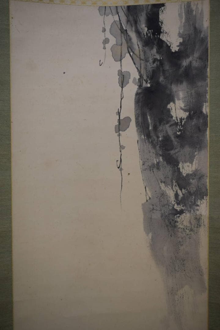 真作/織田観潮/達磨図/桐共箱付/布袋屋掛軸HH-963