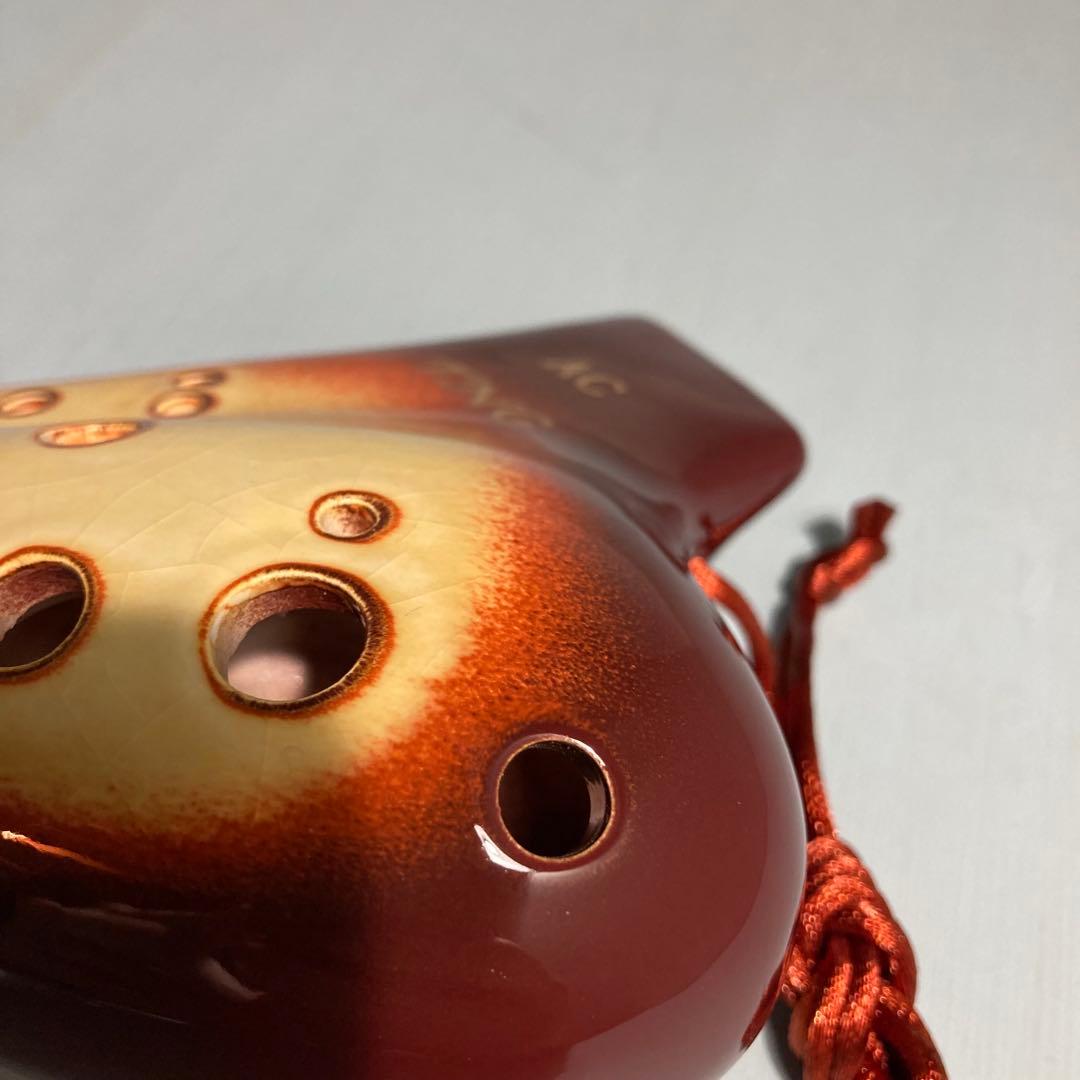 【新品未使用】TNGオカリナ ダブル アルト C管 ブラウンオレンジ