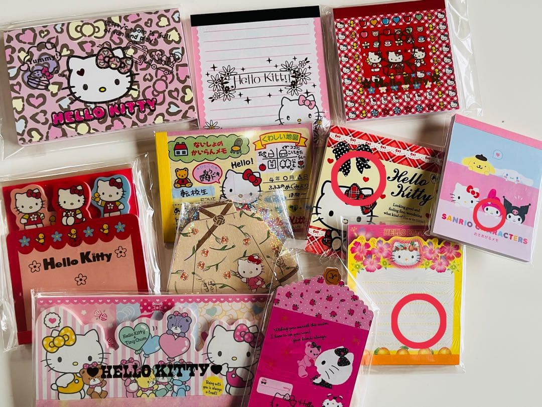 【39冊】サンリオ ハローキティ ダイカットメモ メモ帳 まとめ売り