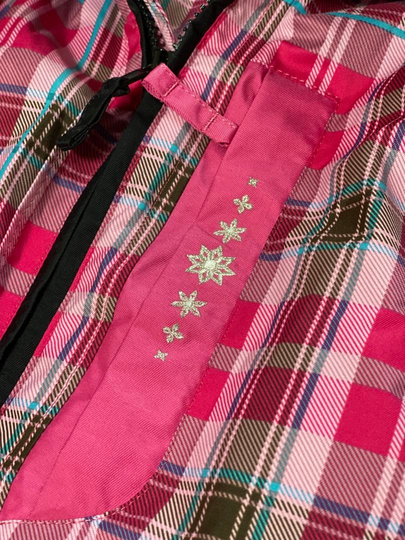 DESCENTE 11号 ピンク チェック スキーウェア