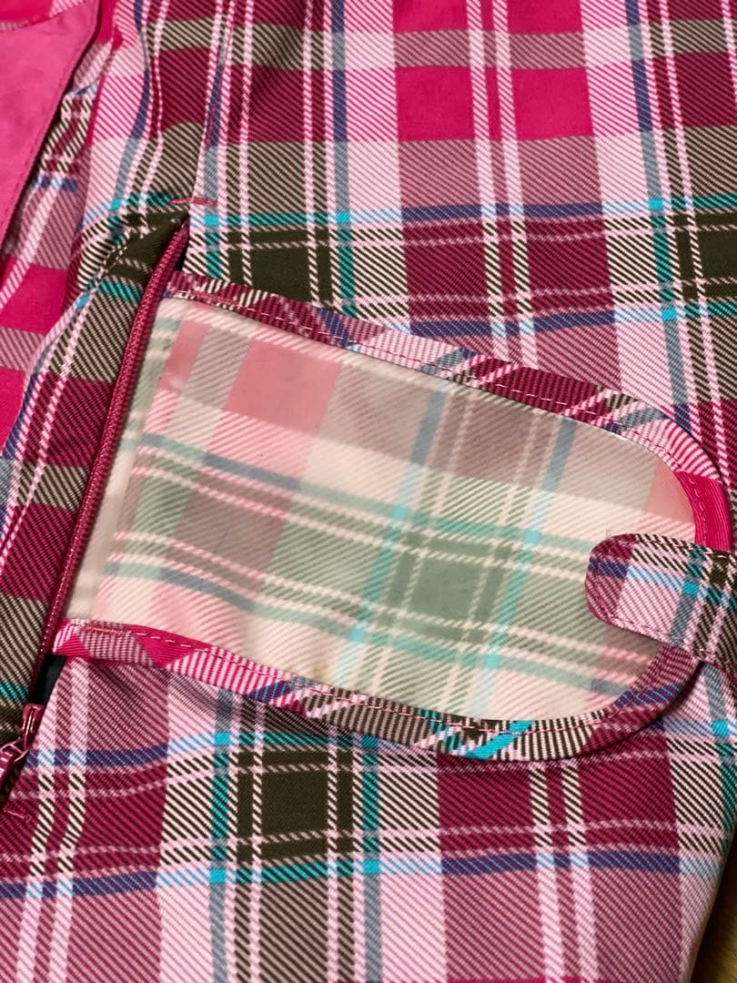 DESCENTE 11号 ピンク チェック スキーウェア