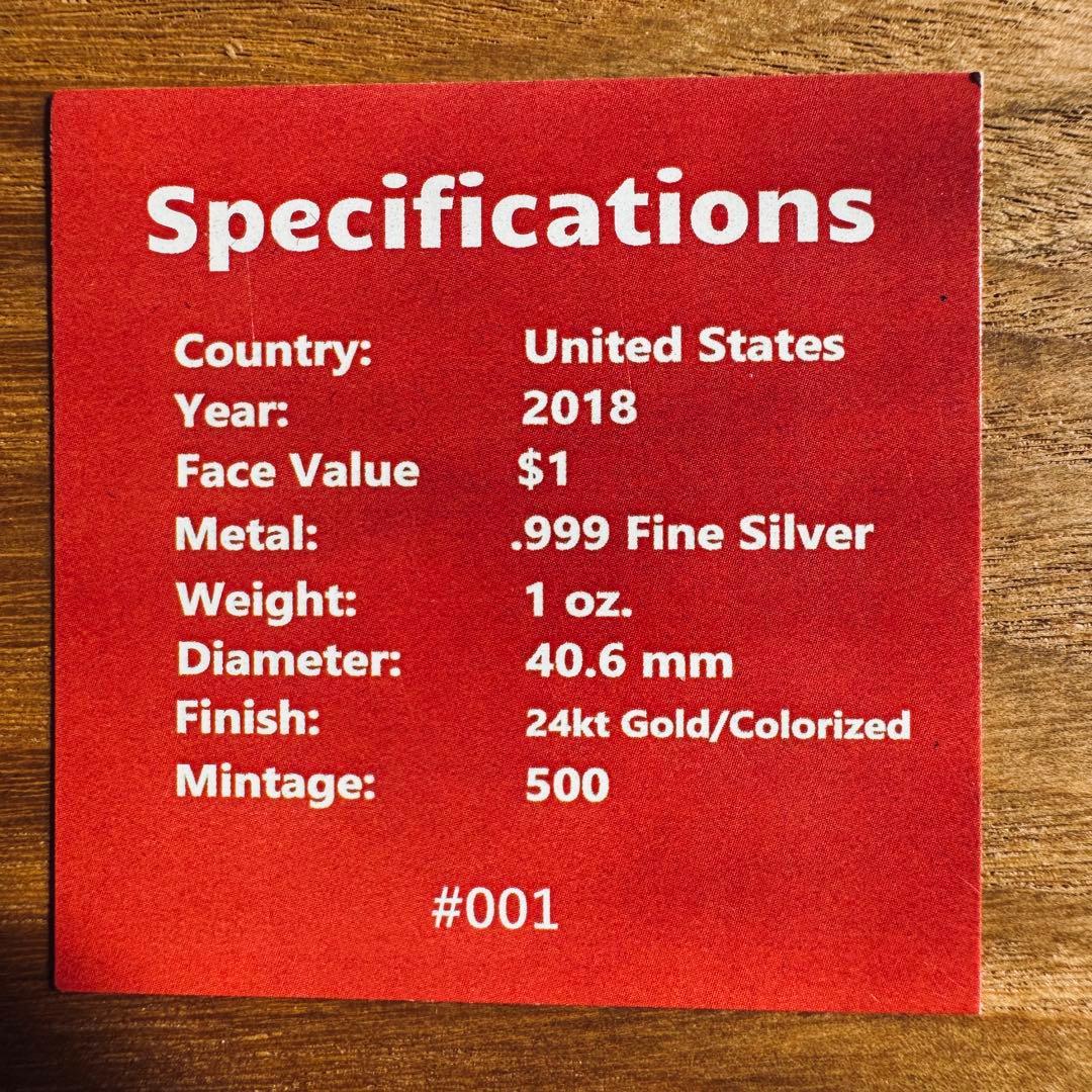 （希少！！！）トランプ大統領　1オンス カラー銀貨　MAGA シリアル番号001