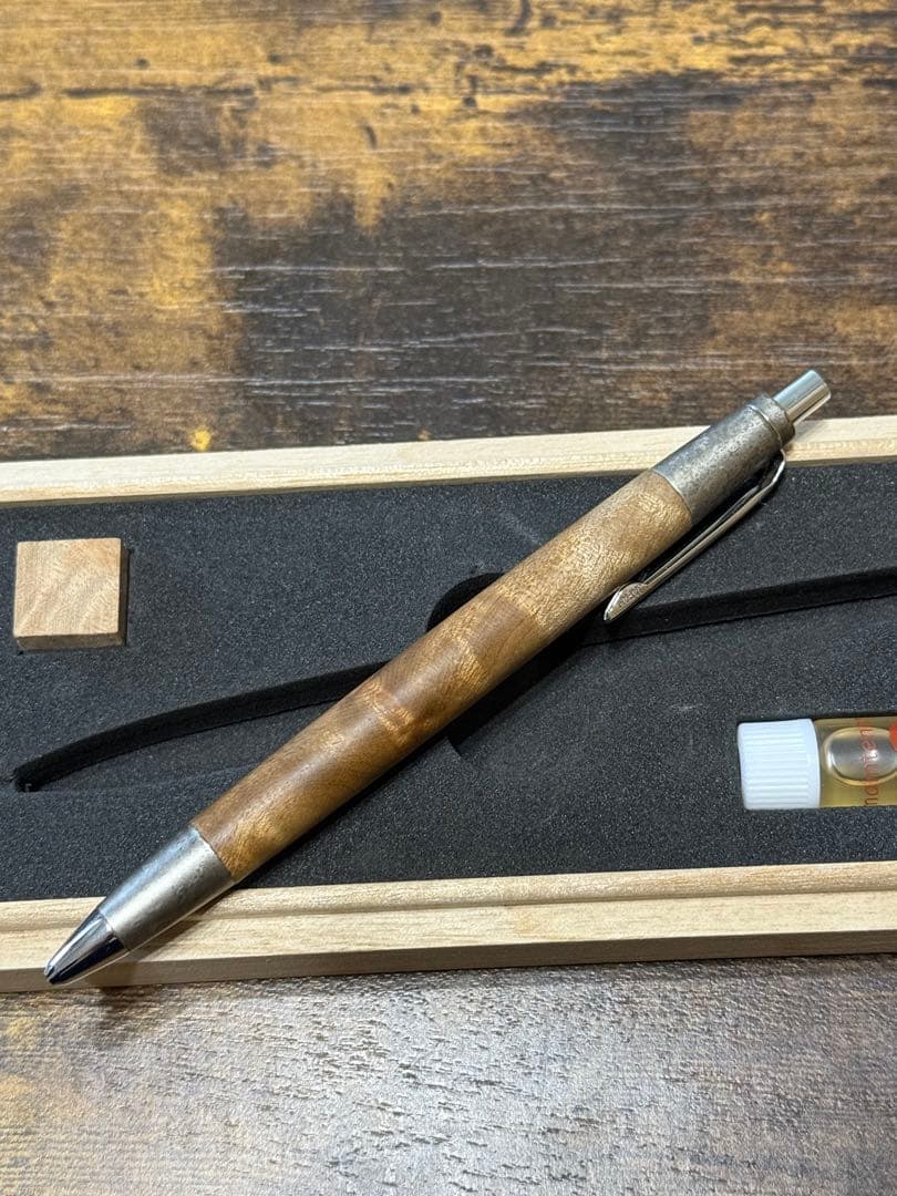 野原工芸　マーブルウッド・斑紋純銀色金具　MP