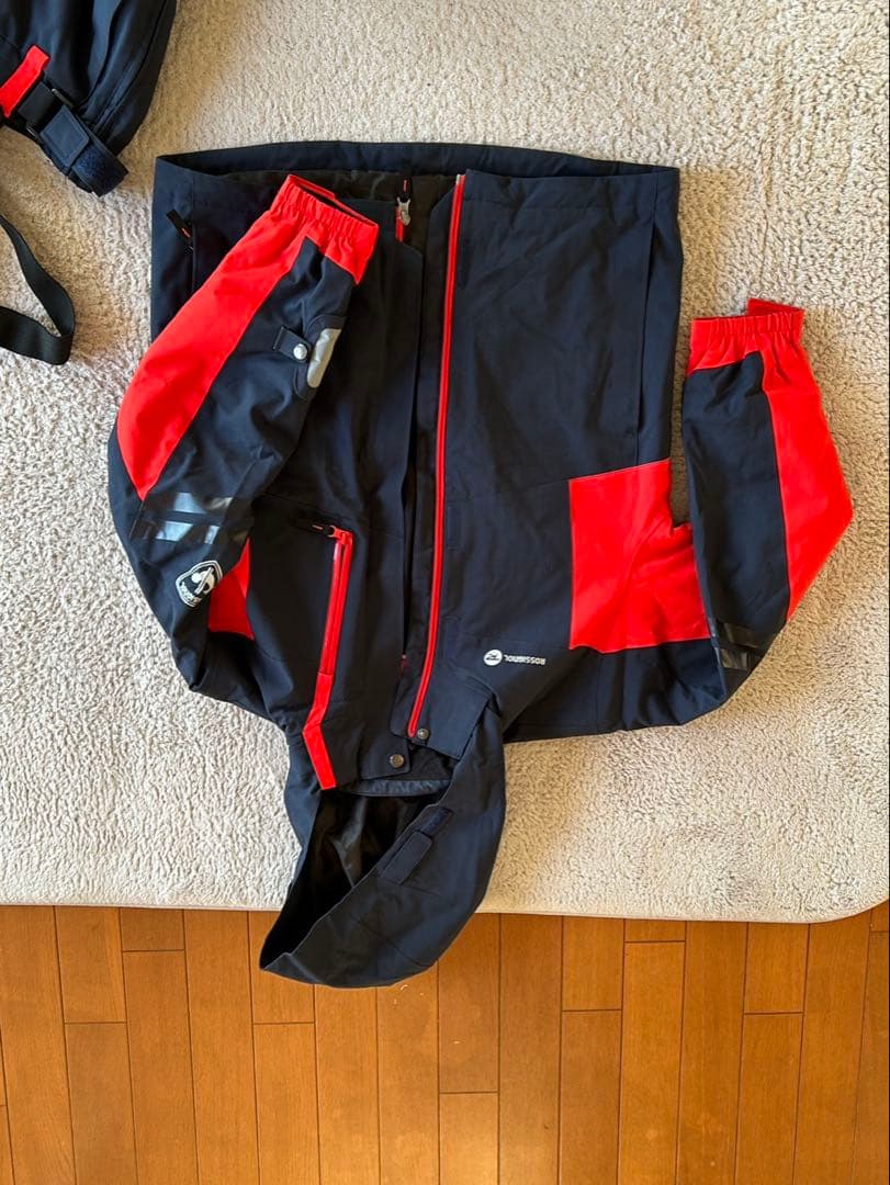 子ども用スキーウェアセット ネイビー/レッド