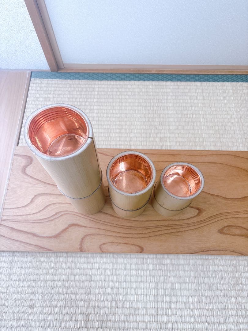 69 短三管筒　3本セット　竹製　華道　生花　格花　花器　水仙