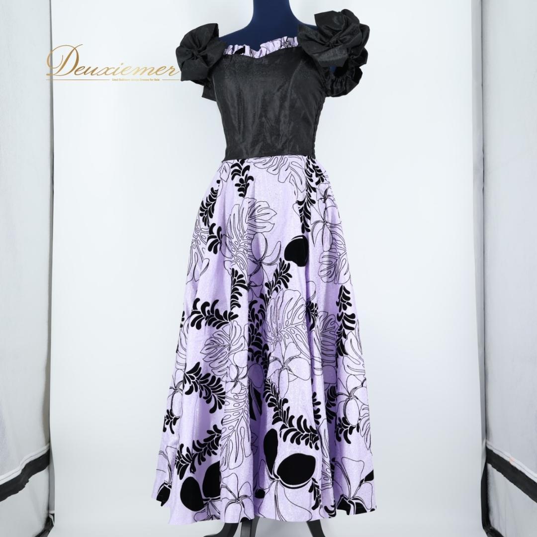 【フラダンス衣装】ブラック ALOHA STANDARDS ワンピース ドレス