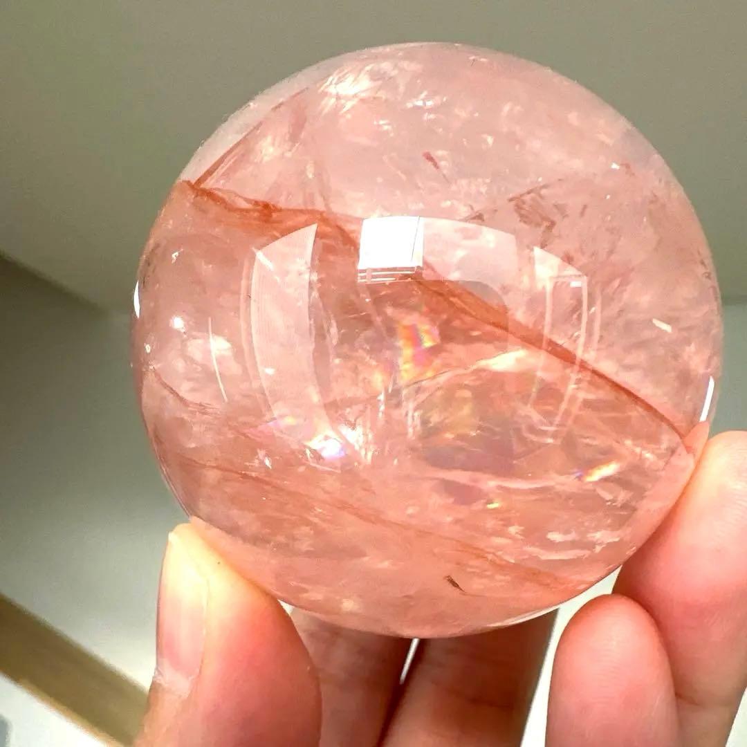 ファイアークォーツ　ジェミー ローズクォーツ　大玉　スターフラッシュ　5.6