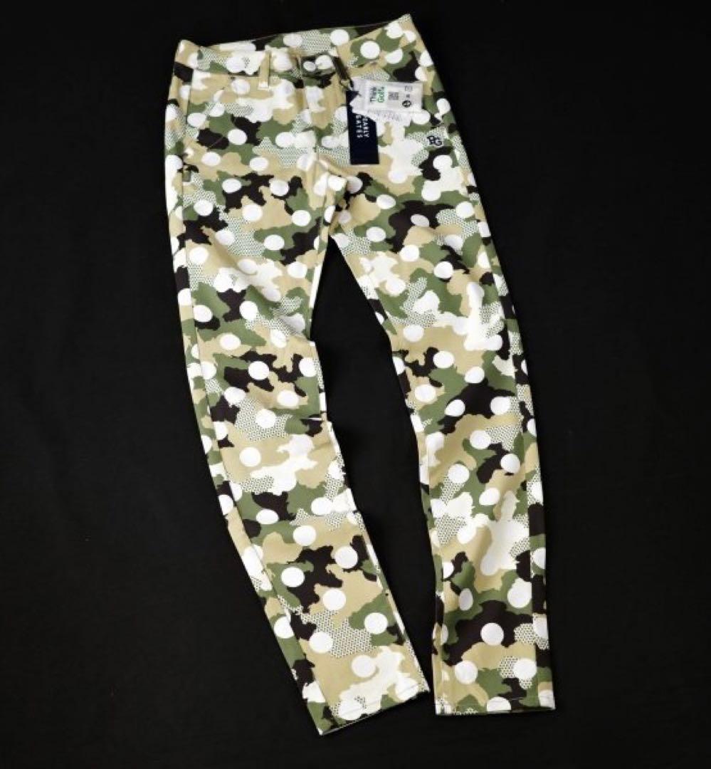【PEARLY GATES】レディース ドットカモ柄ストレッチロングパンツ0番S