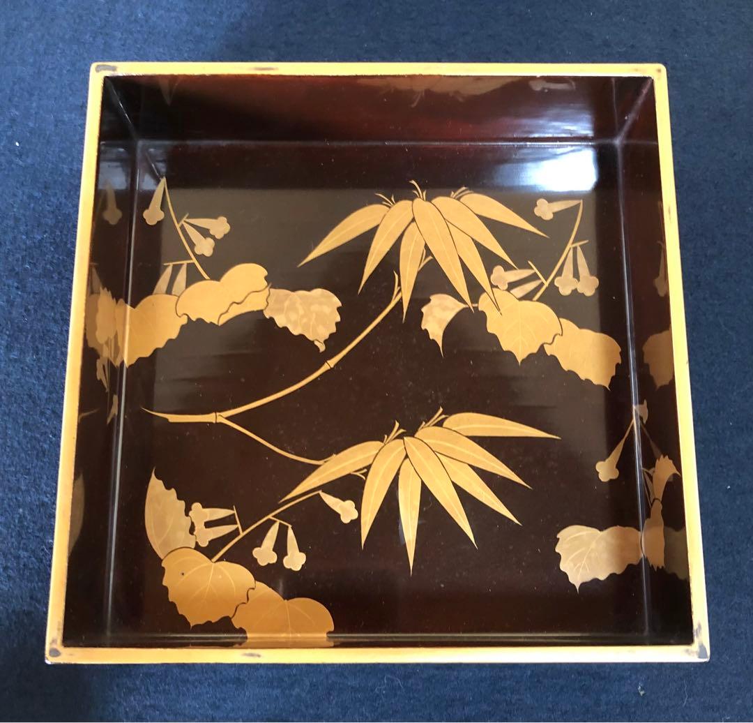 《レ》時代 内蒔絵 五段重 重箱 木製漆器 木箱　251117え2