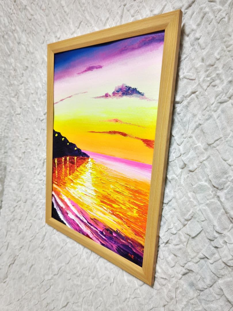 油絵 絵画 【宵の海】