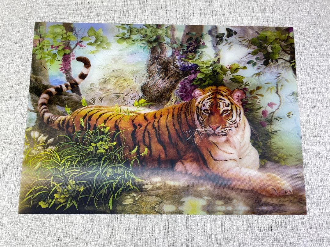 立体アート３点　額縁１点　虎 山の風景 桜風景　cc746