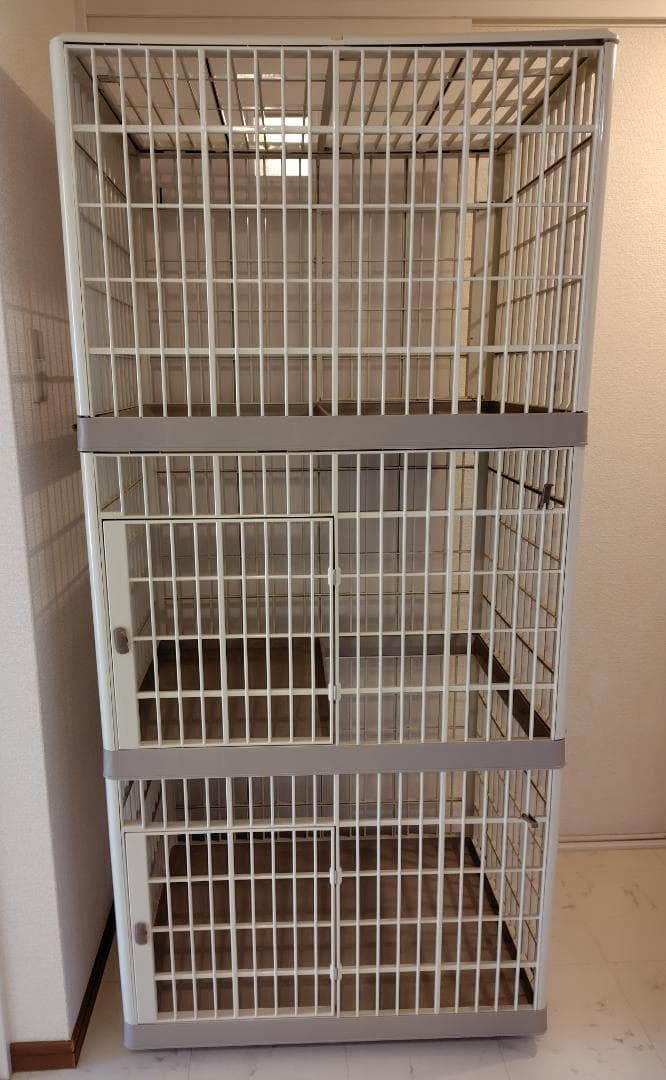 y.mキャットケージ 3段 プラケージ アイリスオーヤマ 813 ベージュ