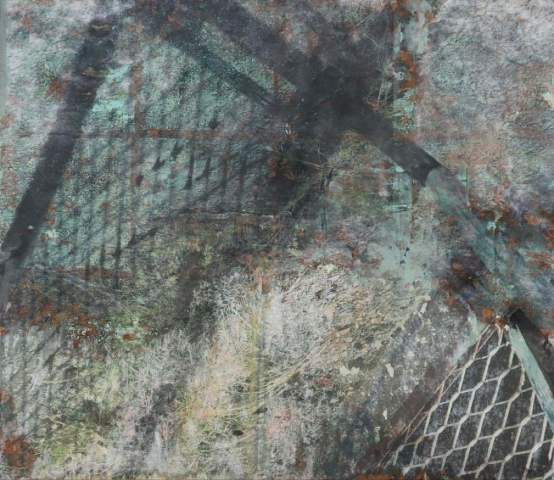 鈴木咲穂 紙 ミクストメディア 「overlap(fence)」 日本画