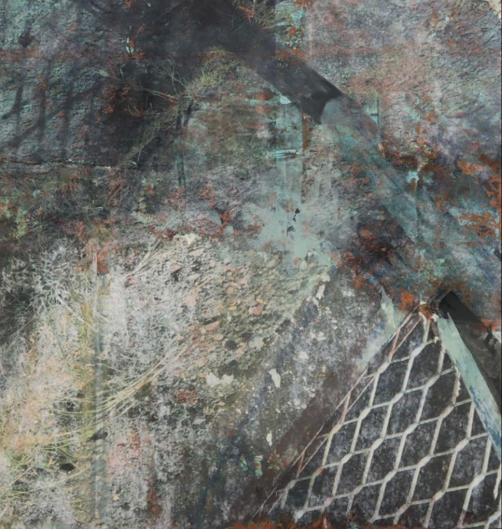 鈴木咲穂 紙 ミクストメディア 「overlap(fence)」 日本画