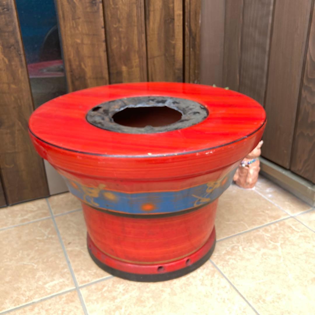 【昭和レトロ】金華煉炭火鉢 煉炭 ウロコボシ　古家具　キンカ