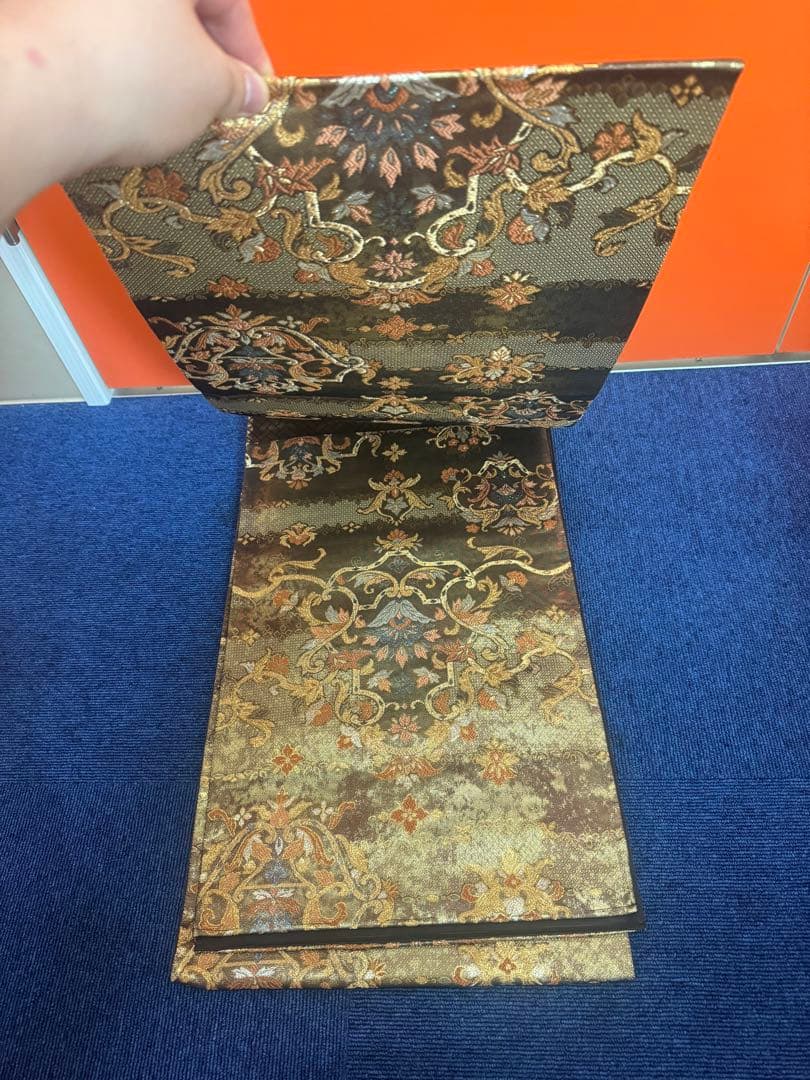 2701袋帯 古代彫金紋 西陣織 金糸　高級上質上品　約440cm 未使用