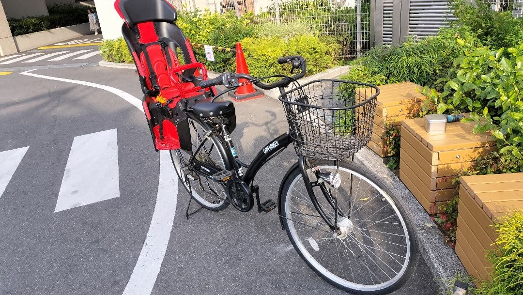 ★引取のみ対応 さいたま市西区 ママチャリ、チャイルドシート付き 6段変速自転車
