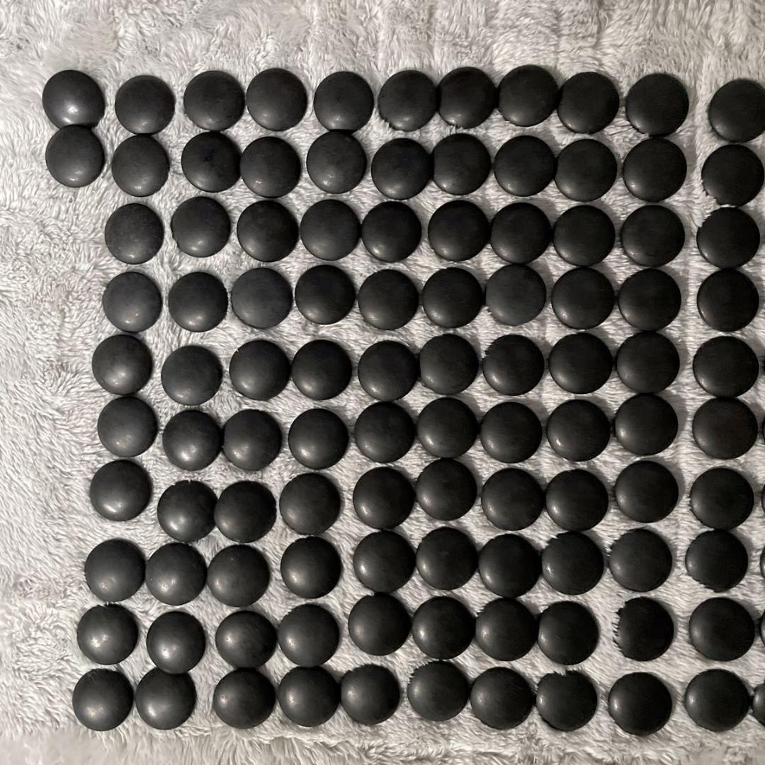 【碁笥付】蛤碁石30号 約8.2mm 那智黒石 白181個 黒182個