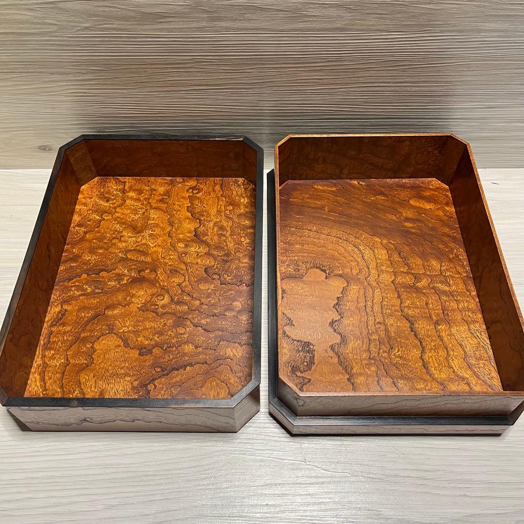 工芸品　欅拭漆文箱