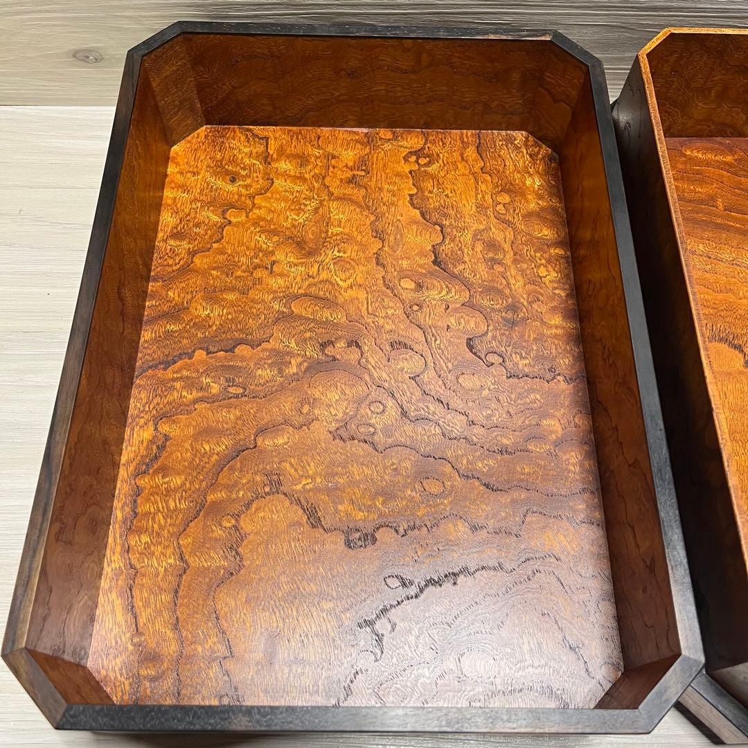 工芸品　欅拭漆文箱