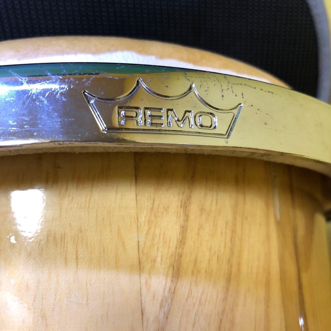 か77● 【中古】REMO / CROWN BONGO ケース付き(pearl)