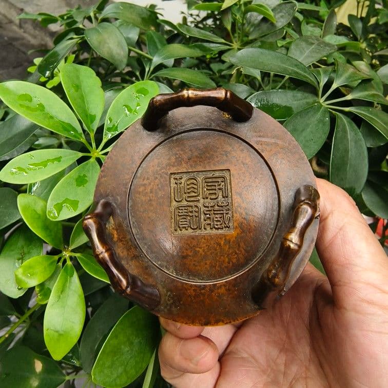 銅 細工 竹節薫炉 茶卓薫香炉 檀香炉 香道具 装飾品 工芸品 美術品 置物