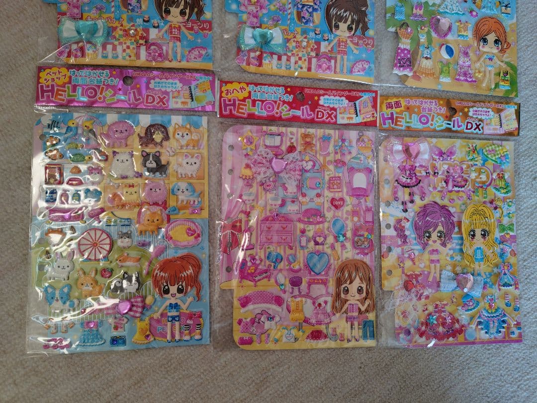平成レトロ　HELLOシールDX　着せ替えシール　6枚セット　新品未開封　②