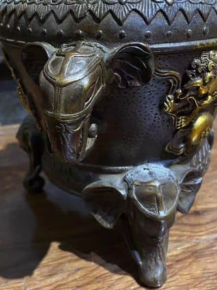 銅器 仏教 香炉 法器 古美術 コレクション品 銅製 工芸品 彫刻装飾品置物