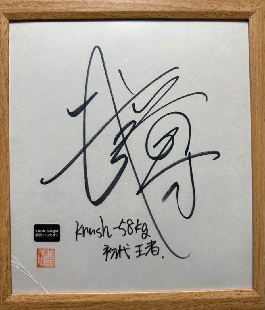 武尊 直筆サイン Krush 初代王者 クラッシュ サイン色紙