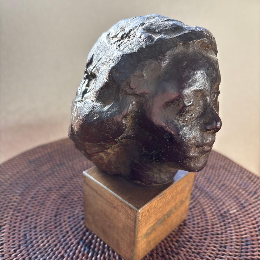 加藤顕清　ブロンズ像　顔