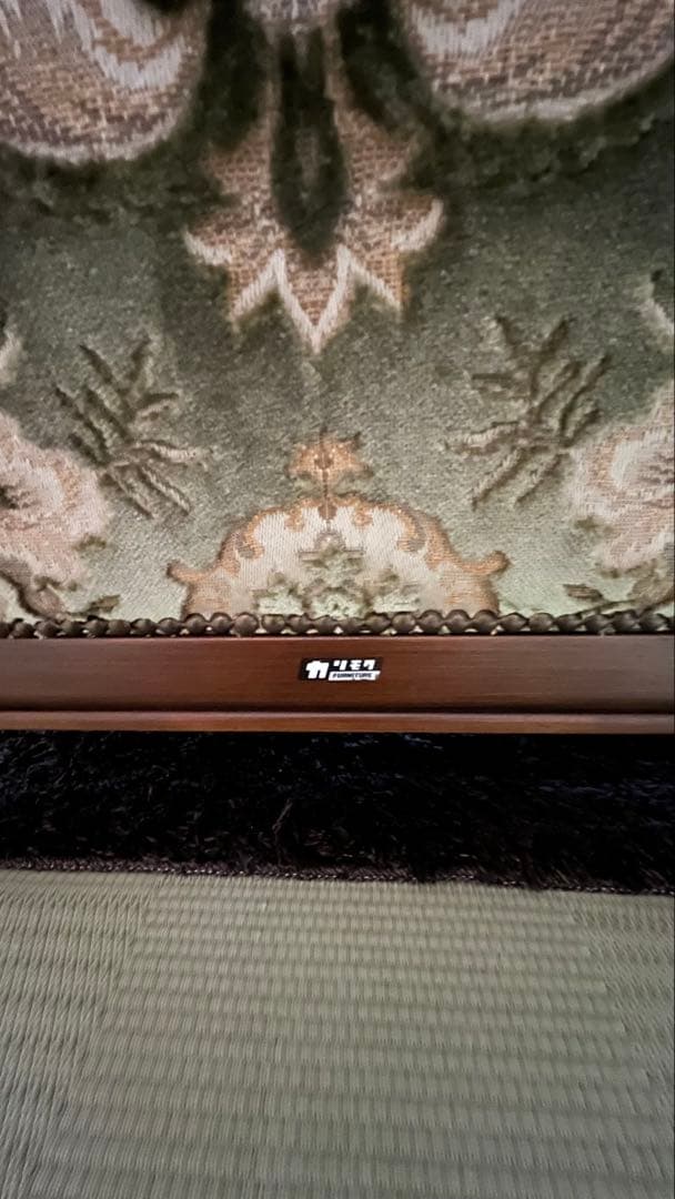 オールドカリモク 金華山 シングルソファ アンティーク 猫脚 1人掛け 椅子