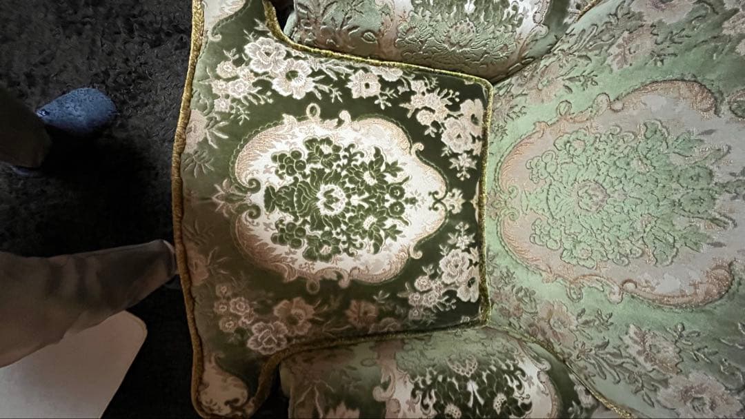 オールドカリモク 金華山 シングルソファ アンティーク 猫脚 1人掛け 椅子