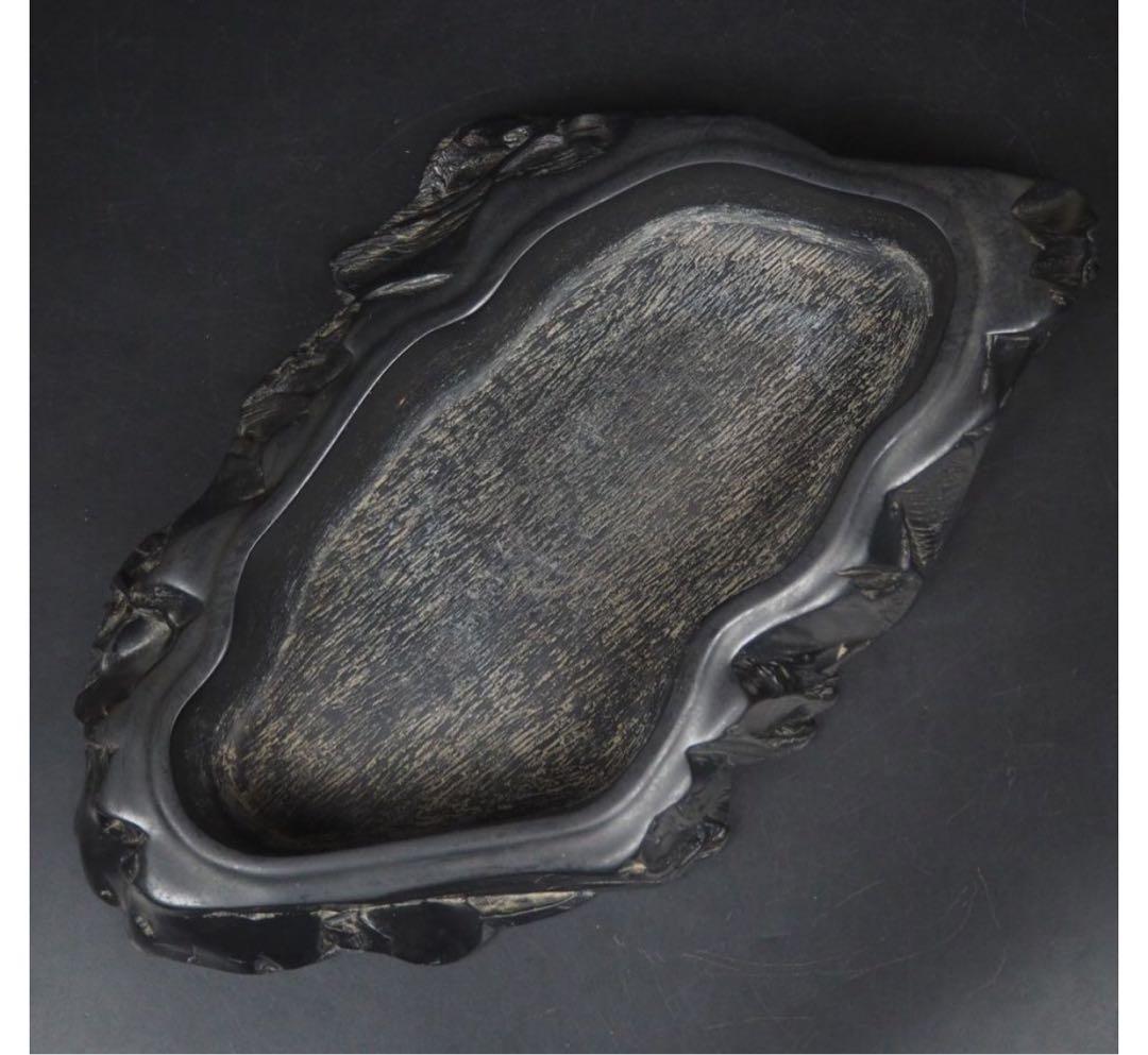 送料無料　時代物 　石彫り水盤　華道具茶道具