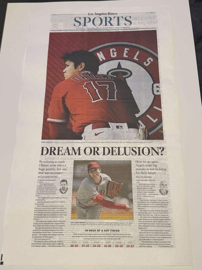 2023年7月28日付 ロサンゼルスタイムズ 【エンゼルス 大谷翔平 特集号】②