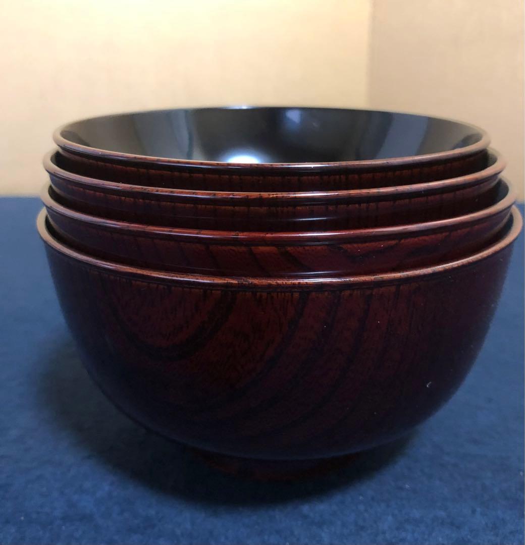 《レ》木芸家 田中重希 欅 四ツ椀4客 日本工芸会会員 共箱 251201お2