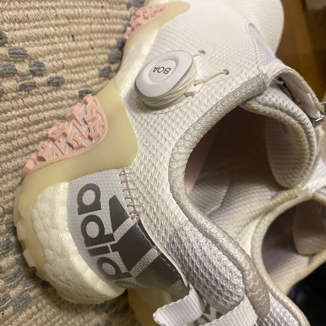 adidas ゴルフシューズ スパイクレス ホワイト/ピンク