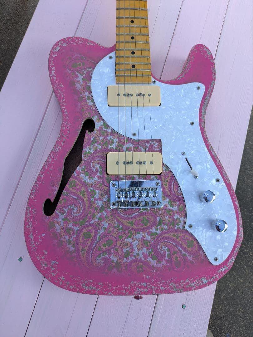 ピンクペイズリーレリック仕様　シンラインP90テレキャスター