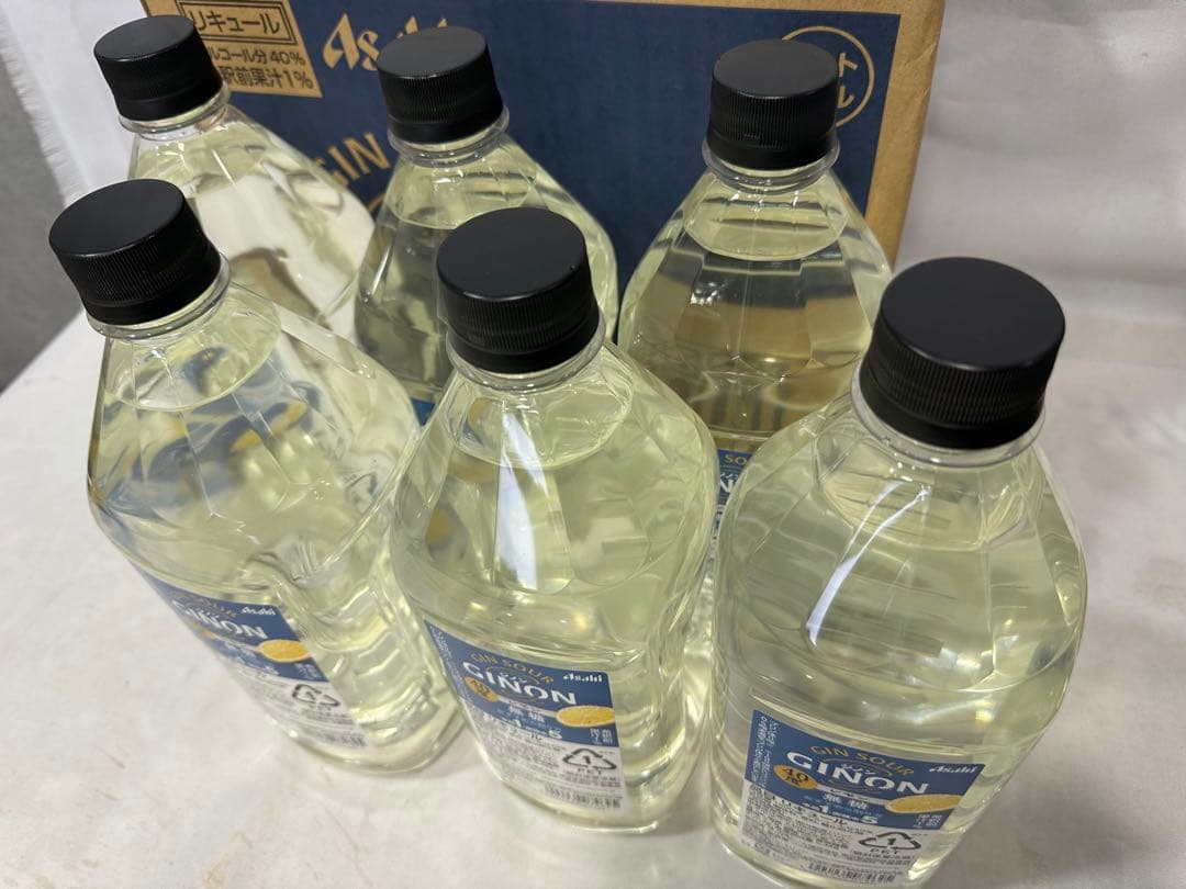 2. アサヒGINON ジノン 無糖 レモン 1.8Lペット×6本入り40％