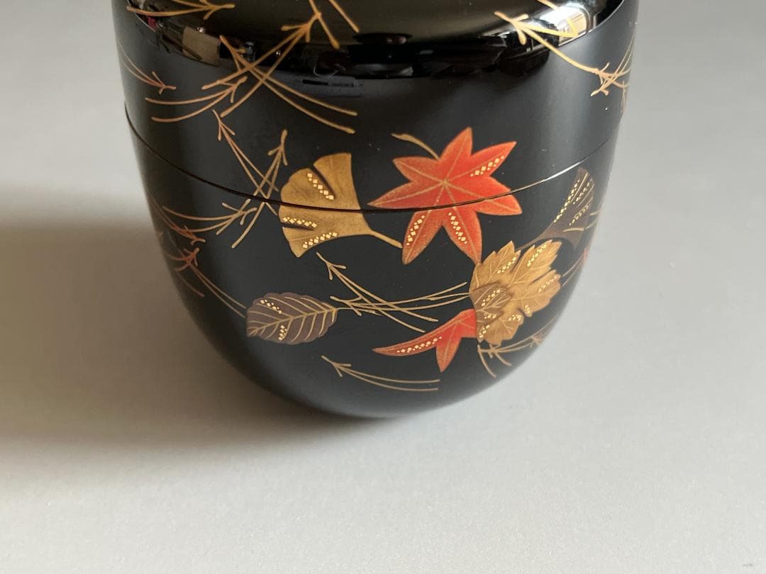 青森絋一　輪島塗　吹寄蒔絵　大棗　茶道具　薄茶器