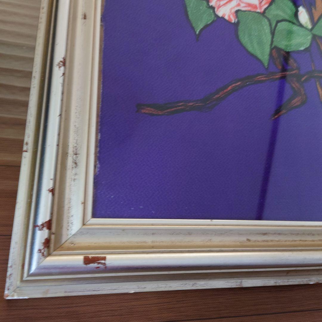 絵画　額装　題名　花椿　作者　林　武