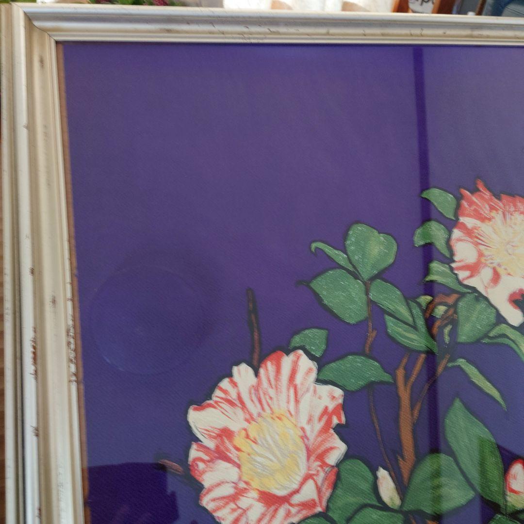 絵画　額装　題名　花椿　作者　林　武