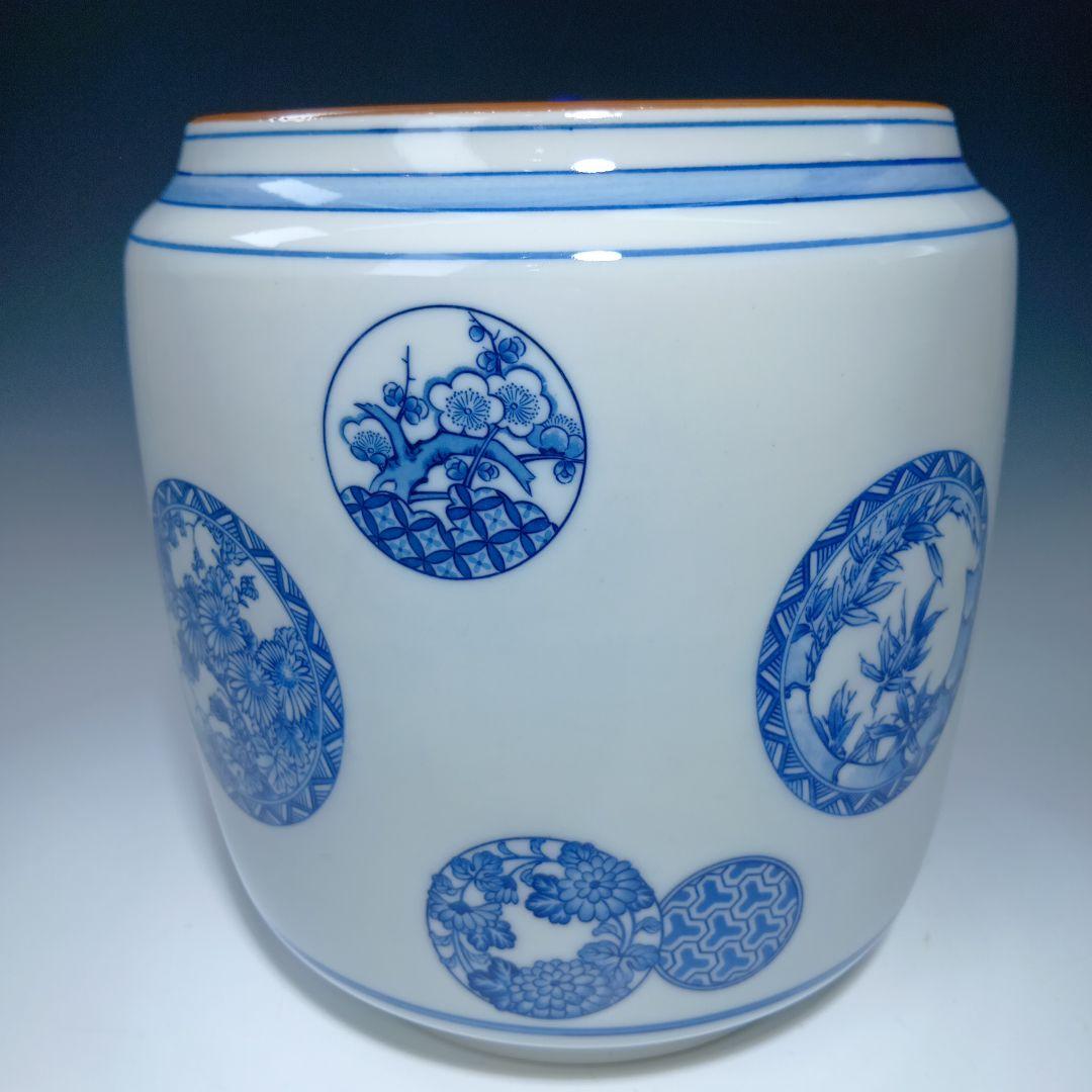 値下げ茶道具　千古窯　染付花丸文皆具一関　 共箱　美品