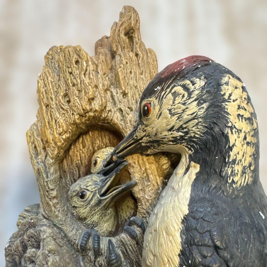 Bossons 鳥の置物 親鳥と雛