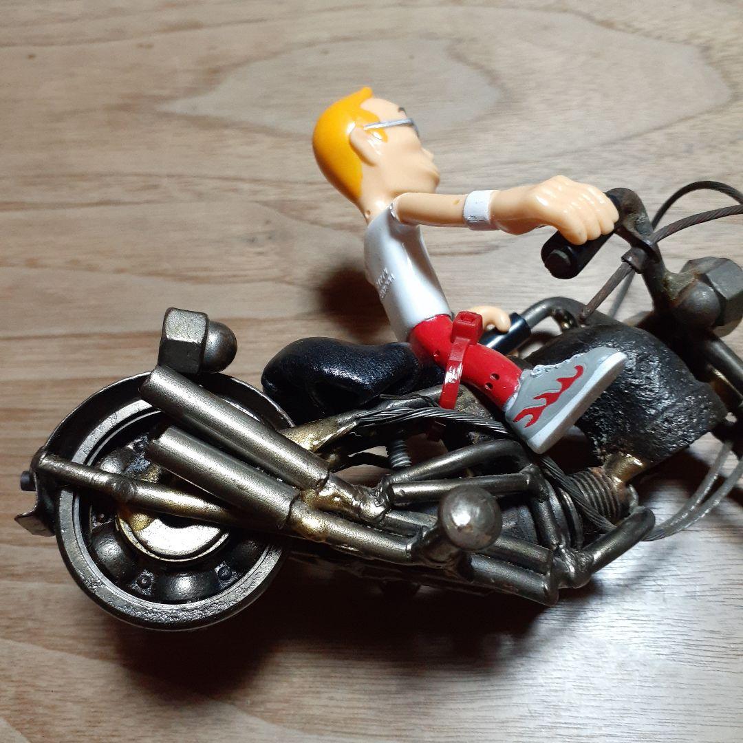 デジタル所さん⭐ハンドメイド メタルバイク アメリカンチョッパー インテリア置物