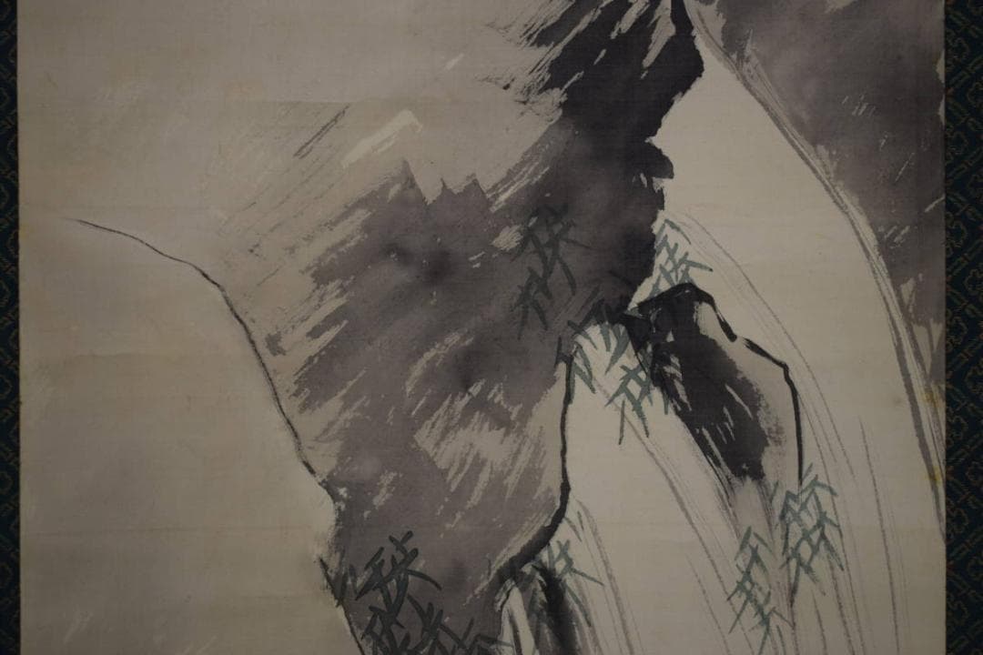 真作/三井萬里/楊柳観音図/桐題箱付/布袋屋掛軸HH-459