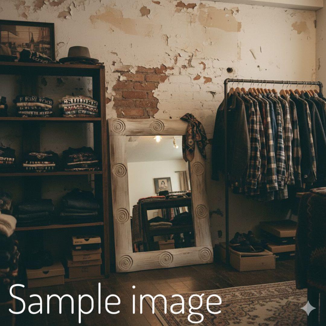 アンティーク ミラー 姿見 全身鏡 木製フレーム 店舗什器 ヴィンテージ