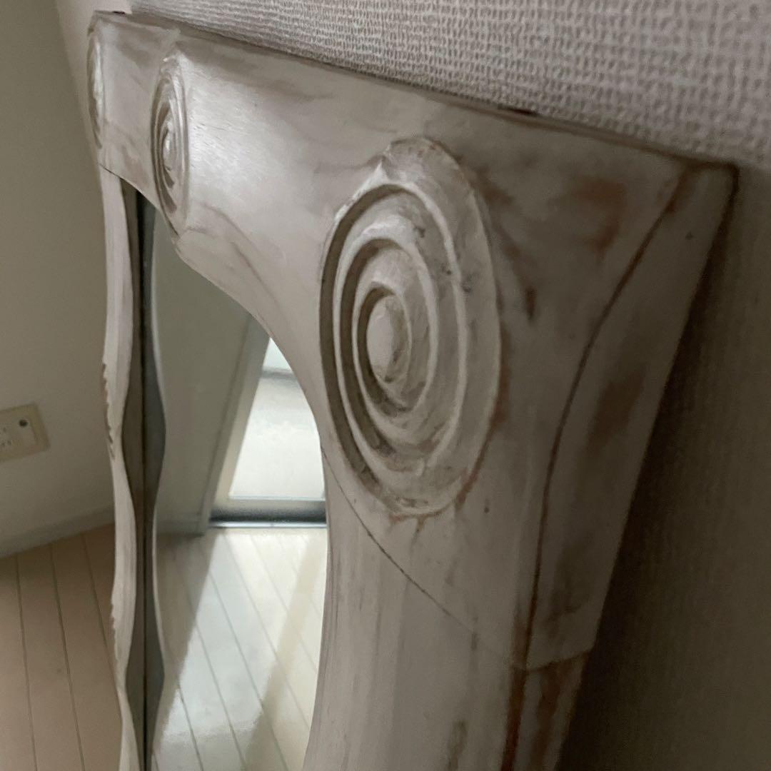 アンティーク ミラー 姿見 全身鏡 木製フレーム 店舗什器 ヴィンテージ