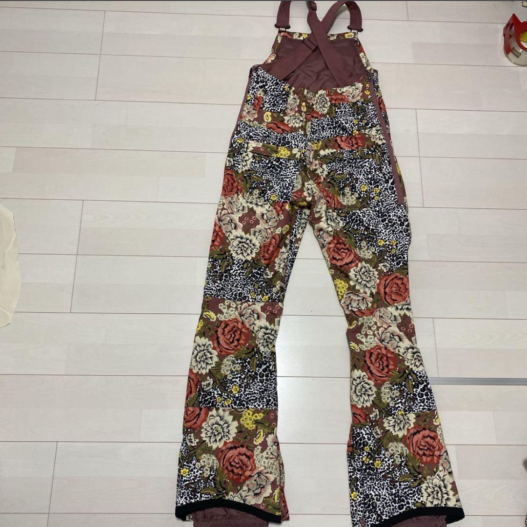 【M】 BURTON バートン レディース スノーボードウエア　ビブパンツ 花柄