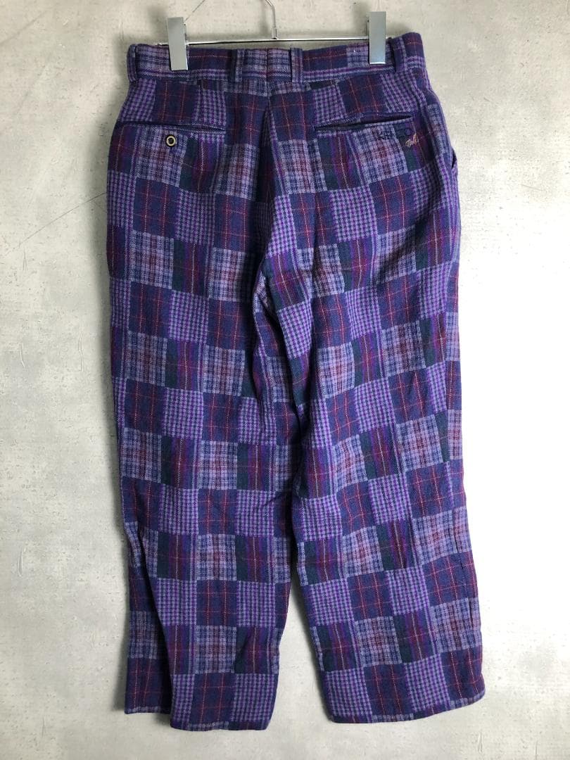 KENZO GOLF パッチワーク風 チェック パンツ 0-64-832