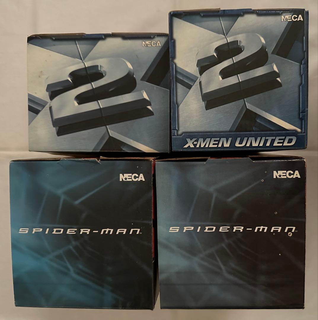 MARVEL　NECA　ボブルヘッド　スパイダーマン、X-MEN　4体セット